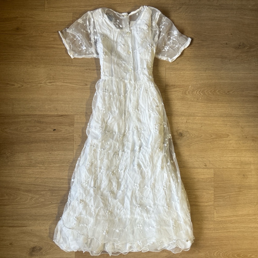 Cornell Vintage 1990’s Little Girls Two Piece Lace Dress